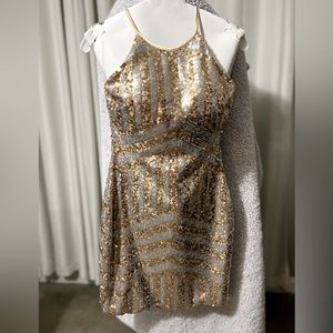 Sz 5 gold/silver sequined dress